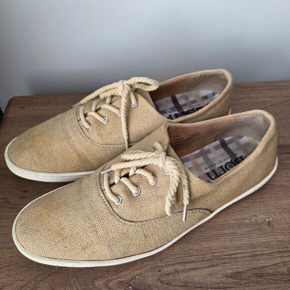 EUC BORN SHOES TAN CANVAS UPPER LACED WOMENS 9.5 - Picture 9 of 16